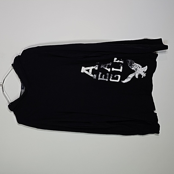 American Eagle Outfitters Black Hoodie with White Logo - Picture 1 of 7